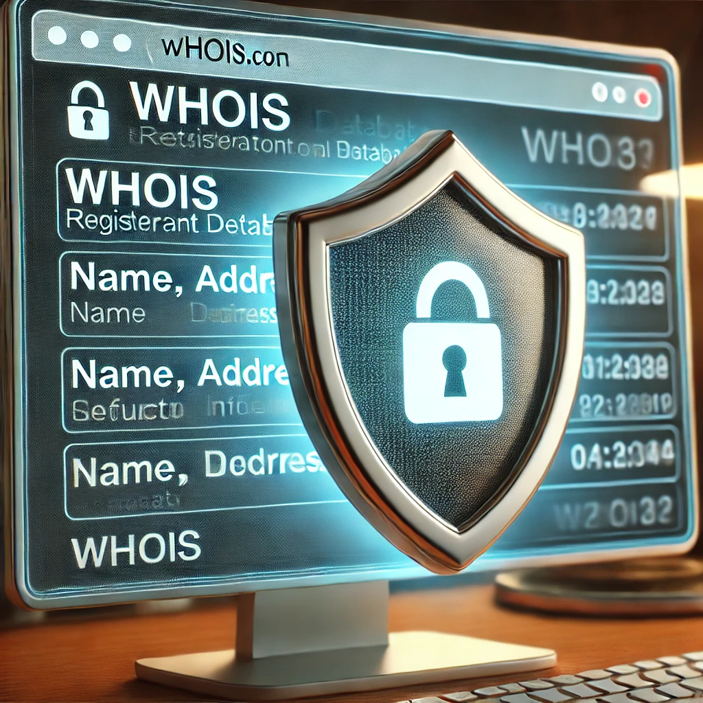 domain name privacy protection, locked domain name information on screen