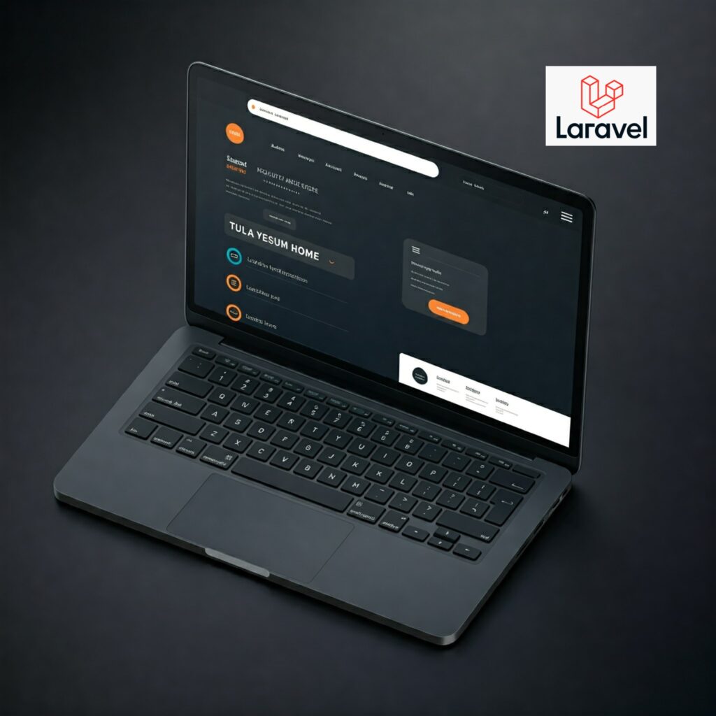 A website built with Laravel, showcasing its ability to create visually appealing and functional web applications.